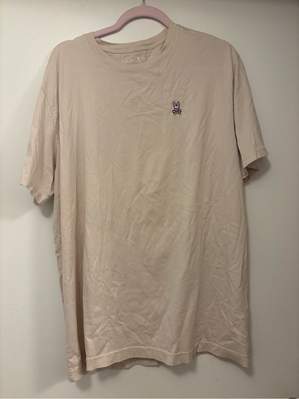 Psycho Bunny Men’s Light Cream Short Sleeve Logo Tee